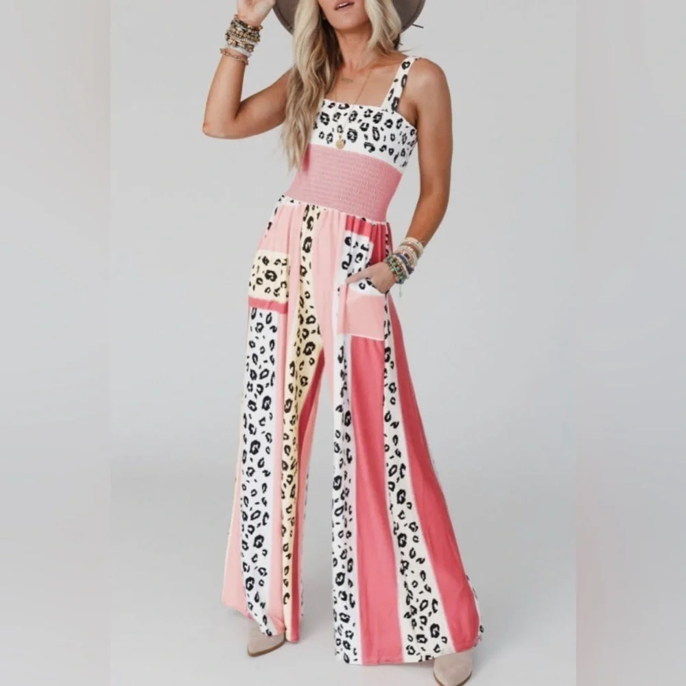 Gorgeous Color Block Leopard Romper - Picture 1 of 10